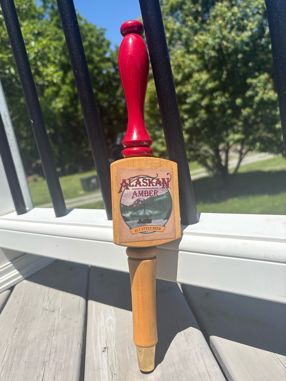 Alaskan Brewing Co. Amber Ale three-sided beer tap handle 🍺